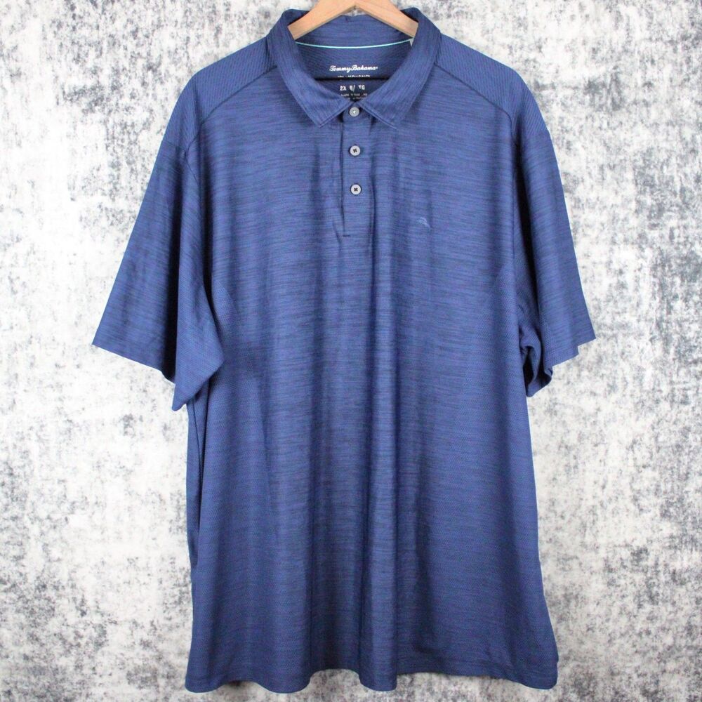 Tommy Bahama IslandZone Mens 2XLB Blue Performance Polo Shirt Big Tall